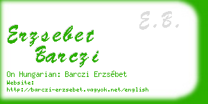 erzsebet barczi business card